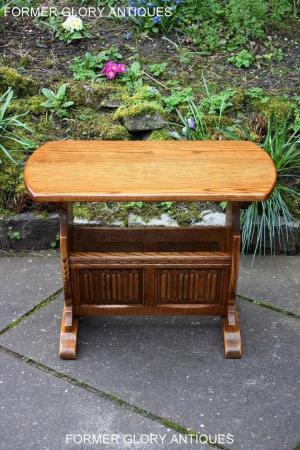 Image 8 of AN OLD CHARM VINTAGE OAK MAGAZINE RACK COFFEE LAMP TABLE
