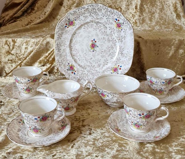 Preview of the first image of Vintage James Kent "Embassy" English Fine China Tea Set..