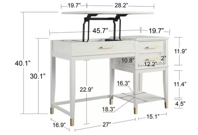 Image 2 of Adjustable Solid Wood Base Standing Desk