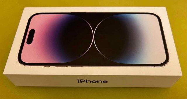 Image 1 of iPhone 14 Pro BoxBlack with Dark Purple Light Blue screen