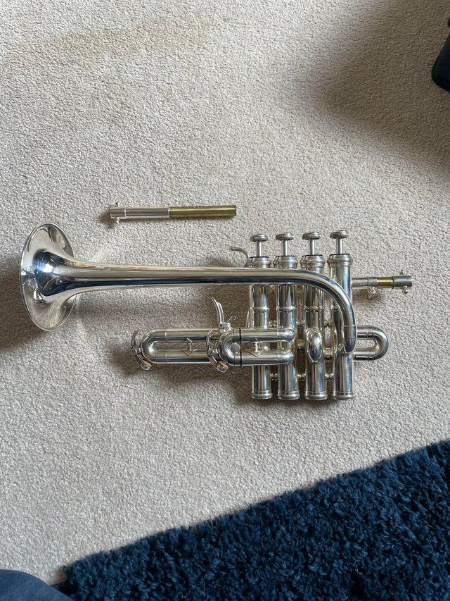 Preview of the first image of Piccolo Trumpet - B&S Challenger II Silver plate.