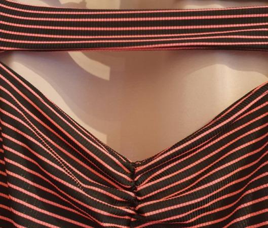 Image 2 of Plus size pink & black striped off shoulder top, size 24