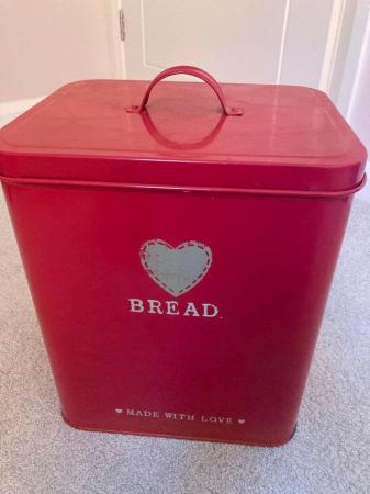 Image 1 of Vintage metal bread bin with lid