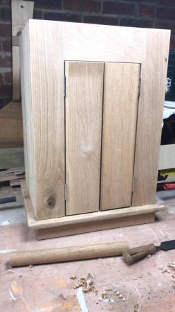 Image 1 of NEW Solid Oak Furniture Cupboard 2 Door Vanity Unit Cabinet