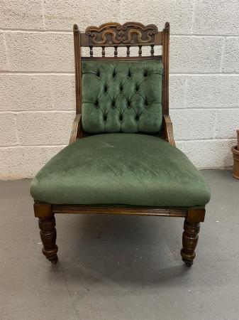 Image 3 of Victorian Low Ladies/Nursing Chair