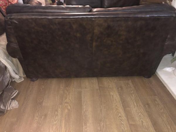 Image 2 of Chesterfield Leather Brown 2 seater chesterfield for Sale
