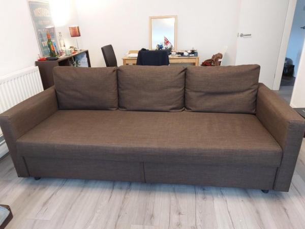 Image 2 of 3-seat sofa-bed, Brown - Great condition - 2 years old