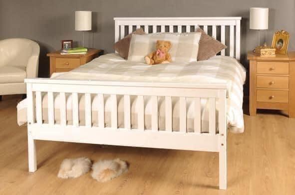 Image 1 of Double monaco white wooden bed frame