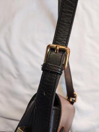 Image 3 of ASOS Leather Cross Body Bag Brown Black