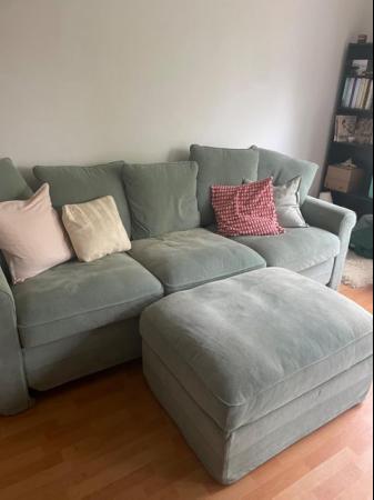 Image 1 of IKEA 3 seater sofa and footstool with storage