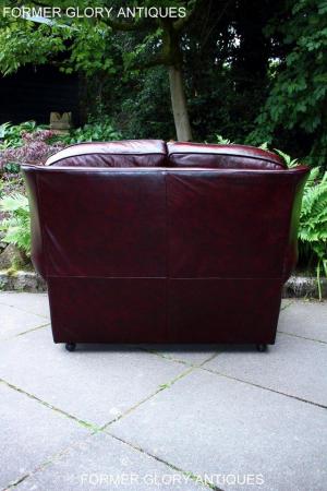 Image 23 of SAXON OXBLOOD RED LEATHER CHESTERFIELD SETTEE SOFA ARMCHAIR