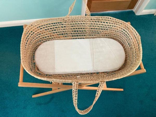 Image 3 of John Lewis Moses Basket/Bassinet and Wooden Stand