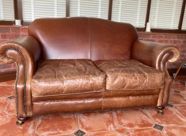 Image 1 of Laura Ashley 2 Seater leather settee