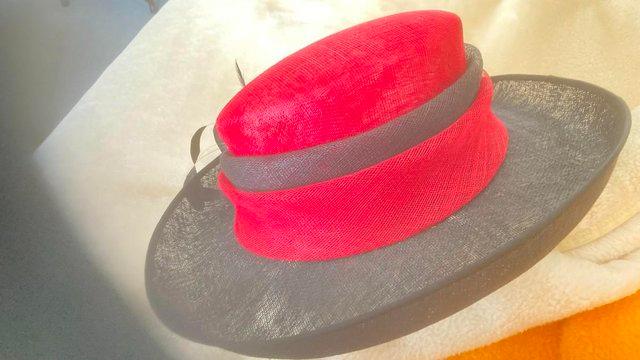 Image 2 of Red & Black Hat - with bag & hat box