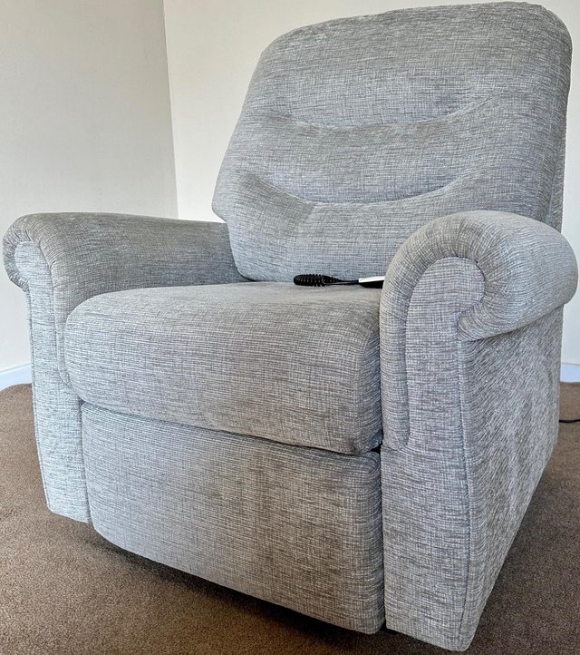 Preview of the first image of GPLAN ELECTRIC RISER RECLINER DUAL MOTOR GREY CHAIR DELIVERY.