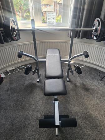 Image 1 of Weight bench and Weights