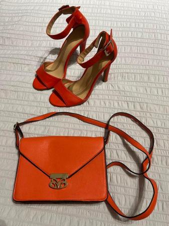 Image 3 of Orange 2 part stilettos & orange bag