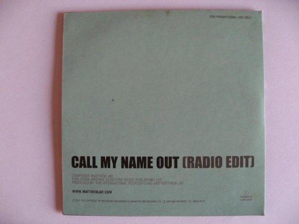 Image 3 of Matthew Jay – Call My Name Out - Promo CD Single – Parlophon
