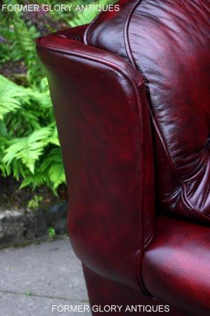 Image 91 of SAXON OXBLOOD RED LEATHER CHESTERFIELD SETTEE SOFA ARMCHAIR
