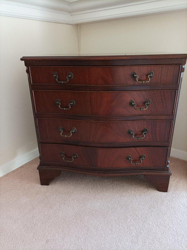 Preview of the first image of Reproduction, mahogany chest of drawers.Lovely condition..