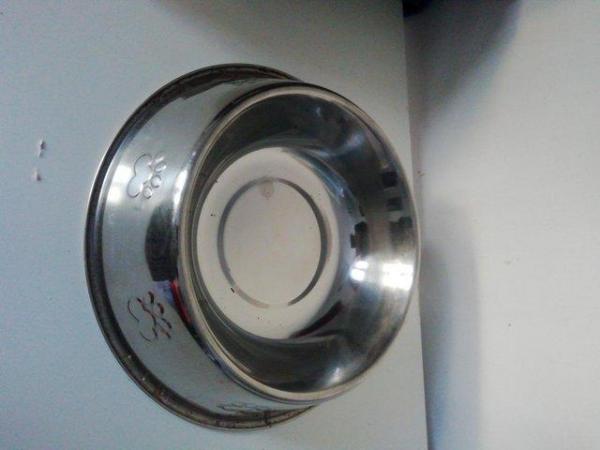 Image 4 of 3 LARGE stainless steel dog food / water bowls
