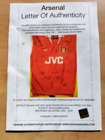 Image 2 of Arsenal squad Signed Shirt