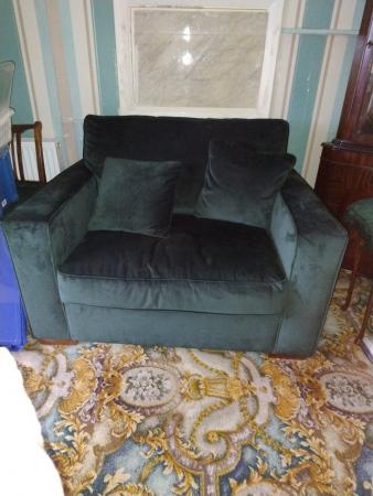 Image 1 of Bed settee in dark green satin finish