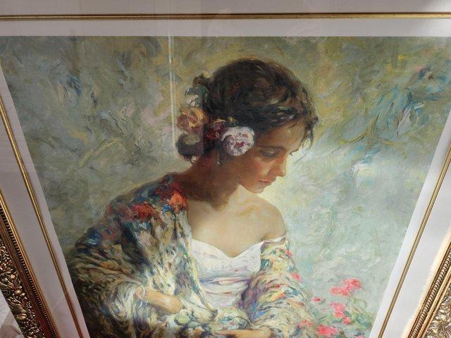 Preview of the first image of Royo Belleza Serena Serigraph Framed.