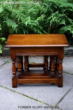 Image 36 of AN OLD CHARM LIGHT OAK NEST OF TABLES COFFEE TEA TABLE SET