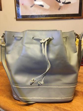 Image 1 of Radley grey leather bucket handbag
