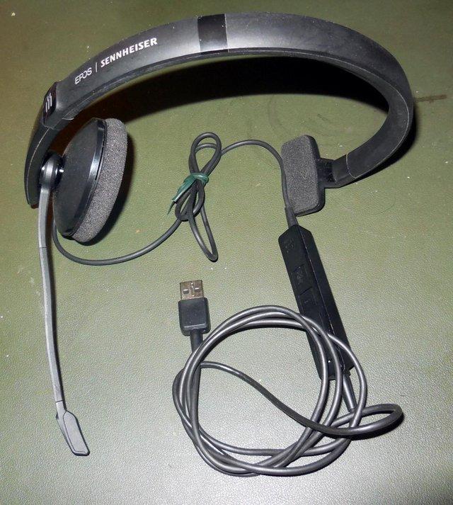 Preview of the first image of Sennheiser C130 monaural headset and mike. USB A connectionn.