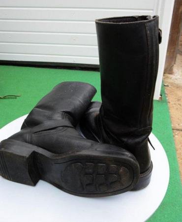 Image 4 of Harley Davidson Style Vintage Motorcycle Boots .