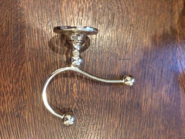 Image 3 of 2 Large Brass Robe Hooks and 4 small brass robe hooks