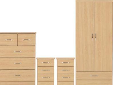Preview of the first image of NEVADA 2 DOOR 1 DRAWER  WARDROBE BEDROOM SET IN SONOMA OAK.