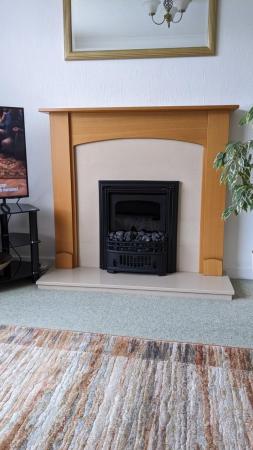 Image 2 of Fire surround and hearth.  Solid beach and marble