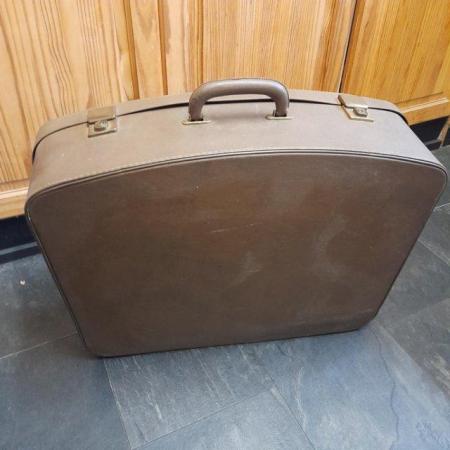 Image 2 of 1950s vintage brown suitcase,v good condition.