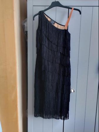 Image 1 of DSI Black fringe Latin dance dress size 10
