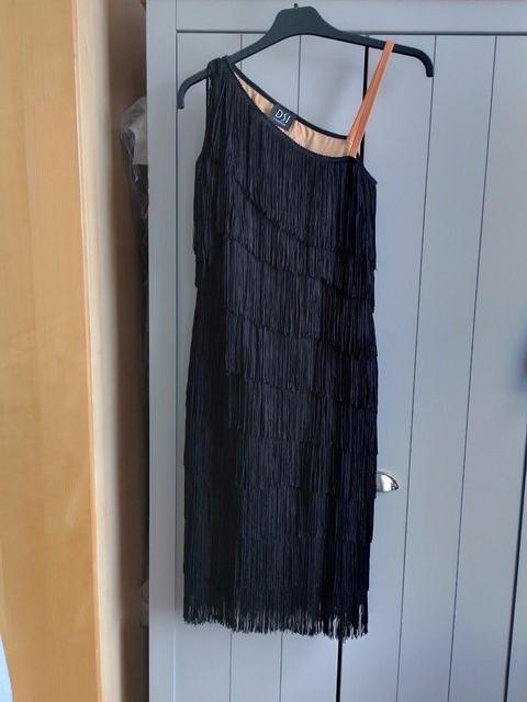 Preview of the first image of DSI Black fringe Latin dance dress size 10.