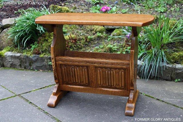 Image 44 of AN OLD CHARM VINTAGE OAK MAGAZINE RACK COFFEE LAMP TABLE