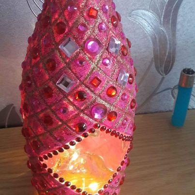 Image 1 of HAND CRAFTED BOTTLE WITH LIGHTS