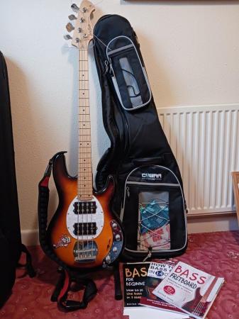 Image 2 of Harley Benton Bass Guitar plus extras
