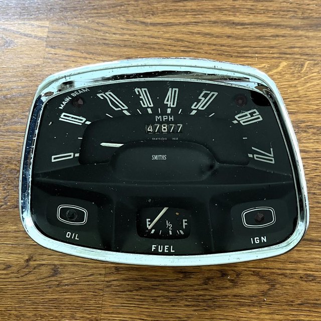 Preview of the first image of Austin A30 Smiths instrument cluster - speedo, fuel guage.