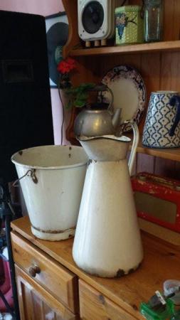 Image 3 of antique Long Nosed Jug and Pail/Bucket