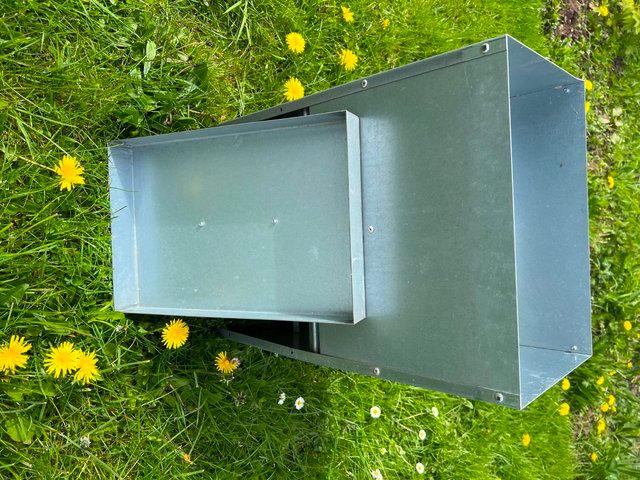 Preview of the first image of Vintage Galvanised Chicken Feeder.