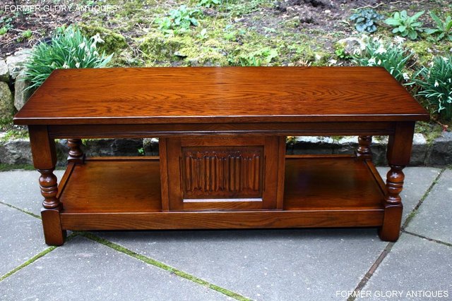 Image 58 of OLD CHARM LIGHT OAK LONG WINE COFFEE TABLE CABINET TV STAND