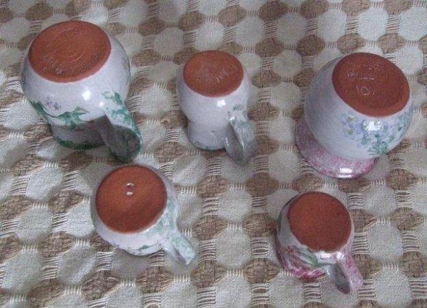 Image 3 of 5 Small Ornamental Pottery Jugs