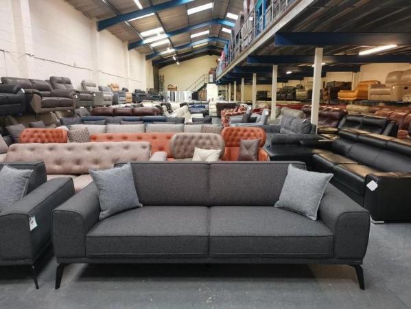 Image 1 of Brand New ZETT PLUS dark grey fabric 3 seater sofa bed
