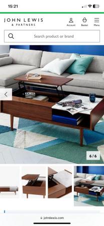 Image 2 of West Elm Mid-Century pop up coffee table