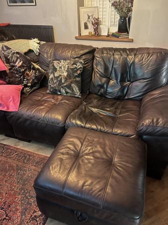Image 3 of DFS large brown 3 seater sofa