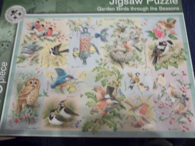 Preview of the first image of GARDEN BIRDS THROUGH THE SEASONS M&S 1000 piece puzzle.